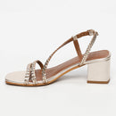 White Sun - Sandales Talon Riviera - Gold Goat Leather - Gold