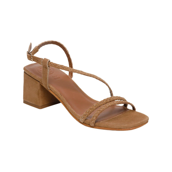White Sun - Sandales Talon Riviera - Camel Goat Suede - Camel