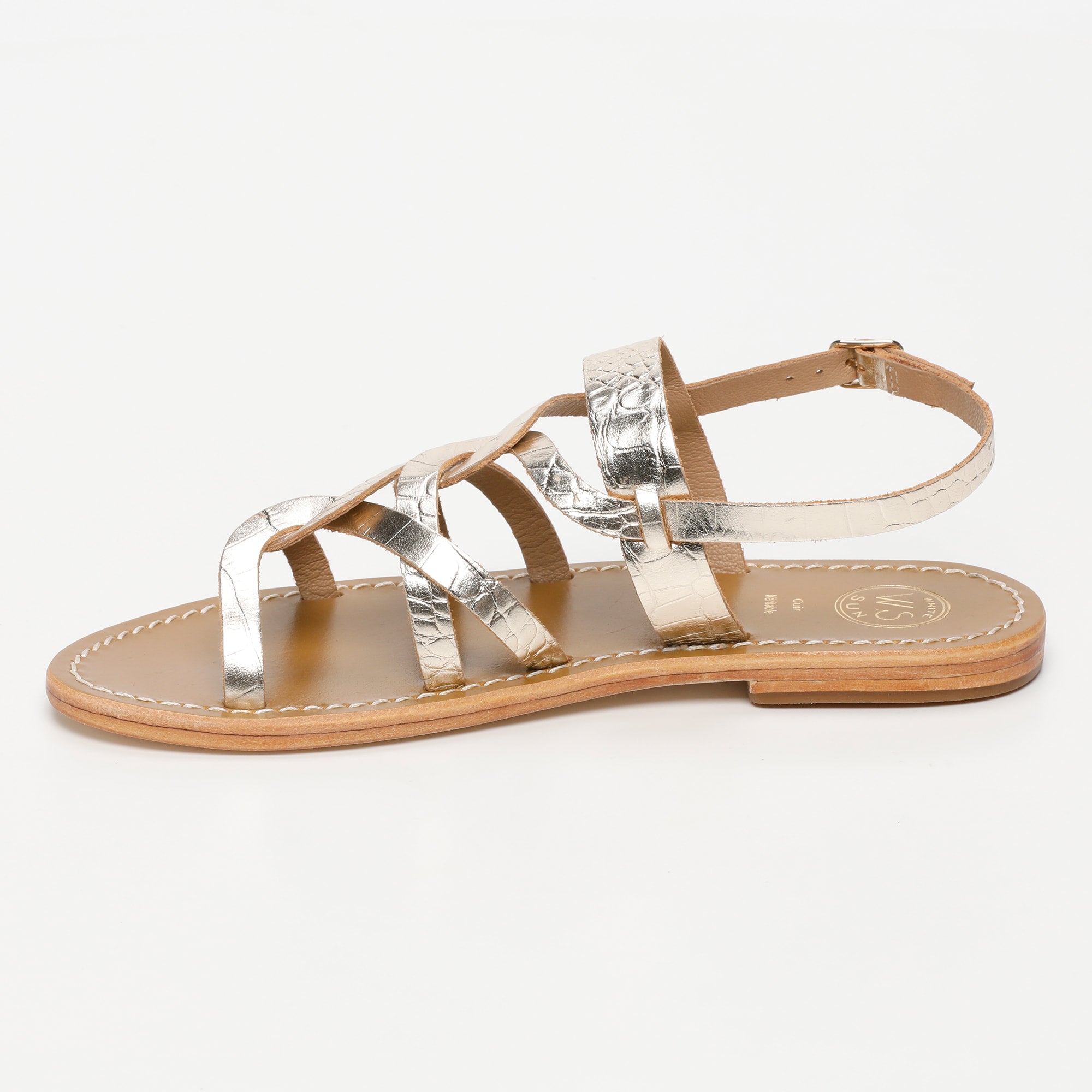 Sandalias Tonosi - Light Gold Croco