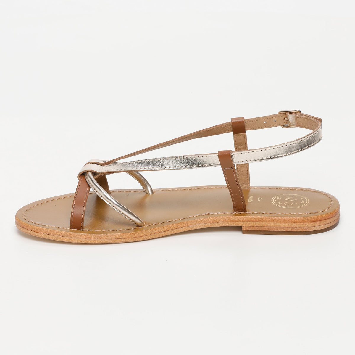 Sandalias Monashi - Camel Buff - Gold+Camel