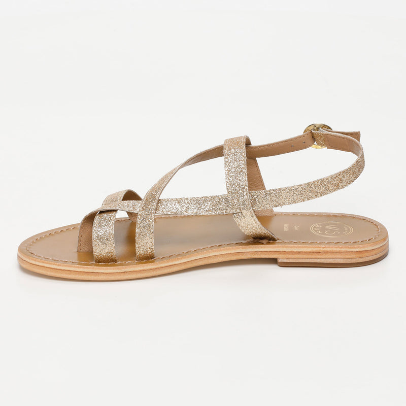 Sol Blanco - Sandalias Alassio - Brillo Dorado - Brillo Dorado