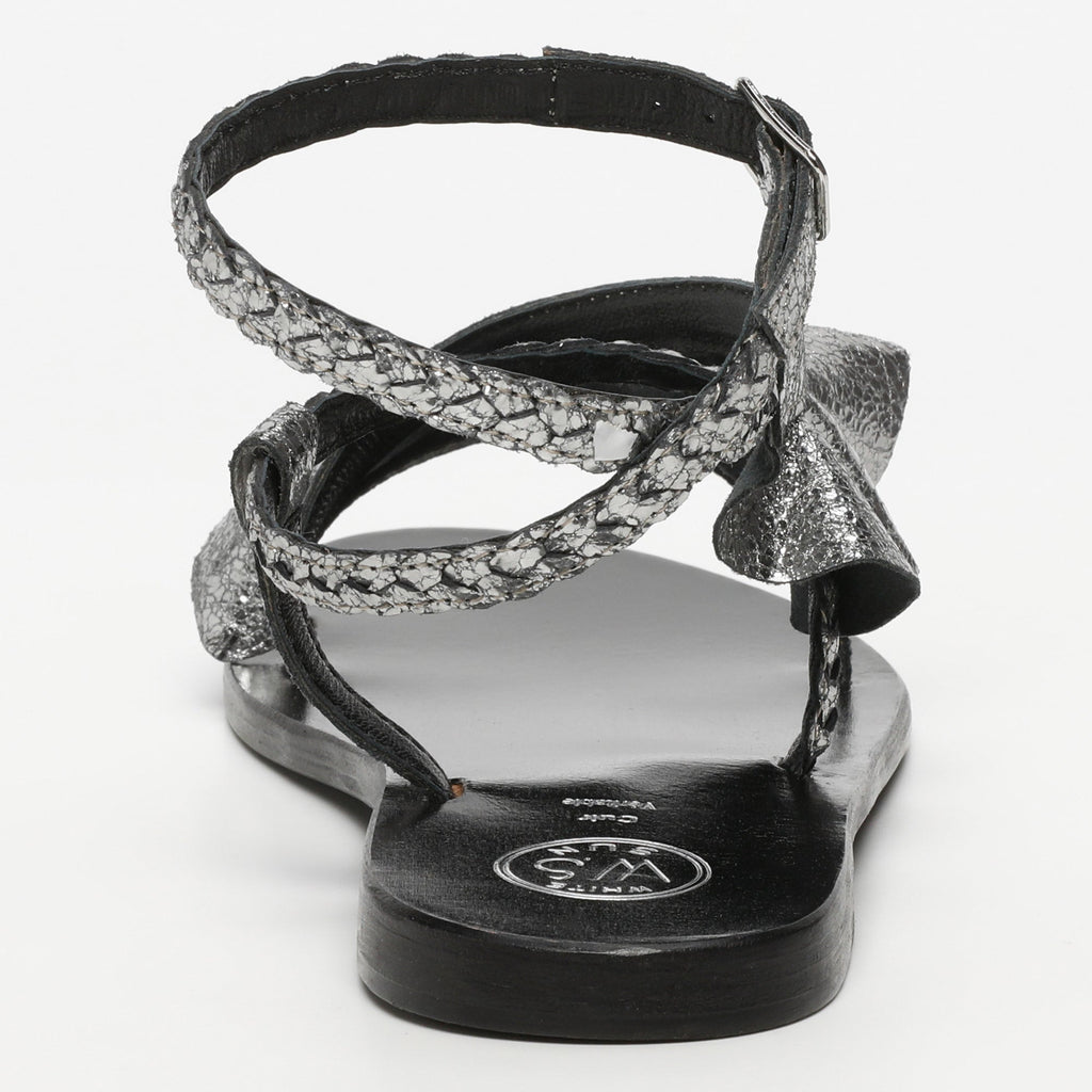 Sandalias Yonora - Pewter Crackle Foil Goat - Gris