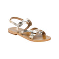 Faro Sandals - Light Gold Croco Print Goat - Gold