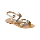 Sol Blanco - Sandalias Faro - Cabra Estampado Cocodrilo Dorado Claro - Dorado
