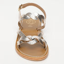 Sol Blanco - Sandalias Faro - Cabra Estampado Cocodrilo Dorado Claro - Dorado