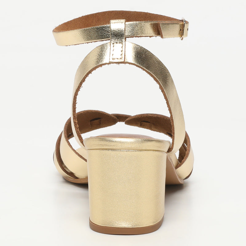 White Sun - Sandales Talon Ysoline - Dark Gold Buff - Doré