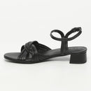 White Sun - Sandalias Tacón Akebi - Napa Oveja Negra - Negro