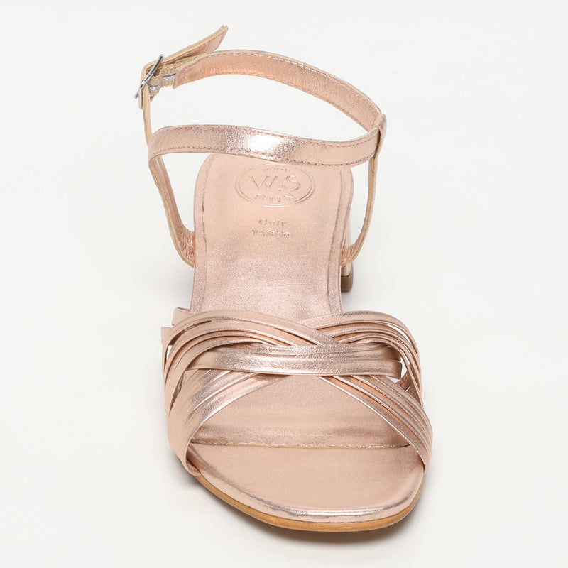 White Sun - Sandalias Tacón Akebi - Rosegold Sheep Metallic Nappa - Rosegold
