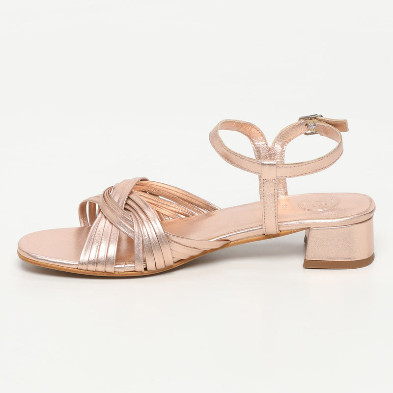 White Sun - Sandalias Tacón Akebi - Rosegold Sheep Metallic Nappa - Rosegold