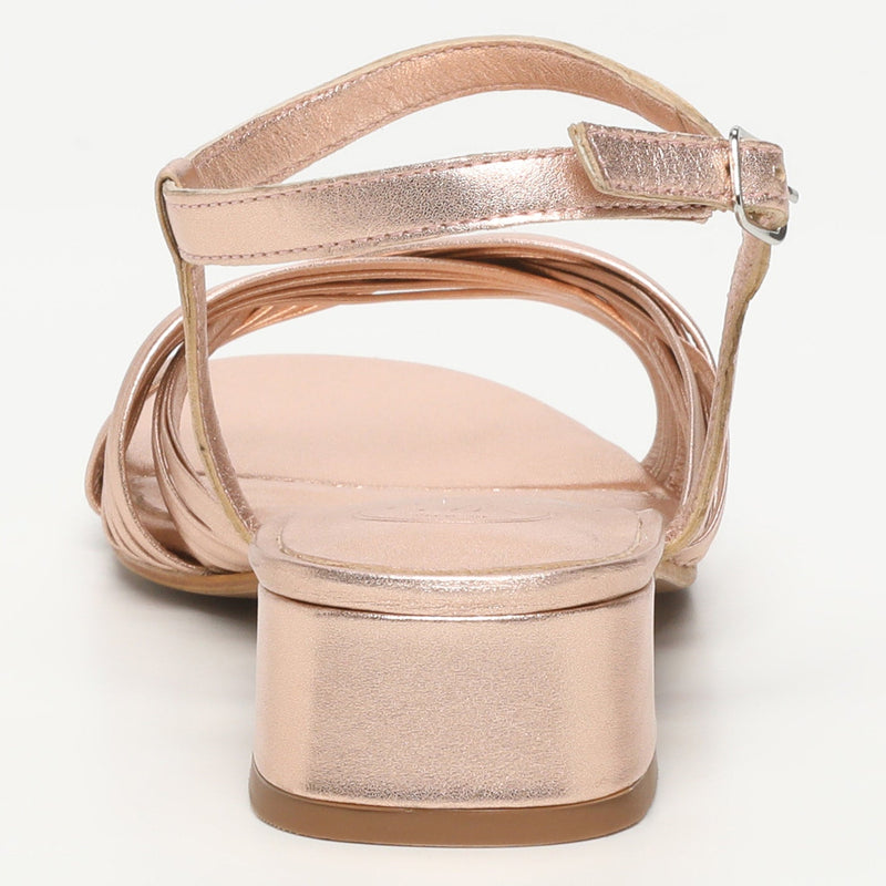 White Sun - Sandalias Tacón Akebi - Rosegold Sheep Metallic Nappa - Rosegold
