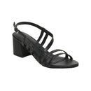 White Sun - Sandalias Tacón Ciruela - Napa Oveja Negra - Negro