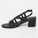 White Sun - Sandalias Tacón Ciruela - Napa Oveja Negra - Negro