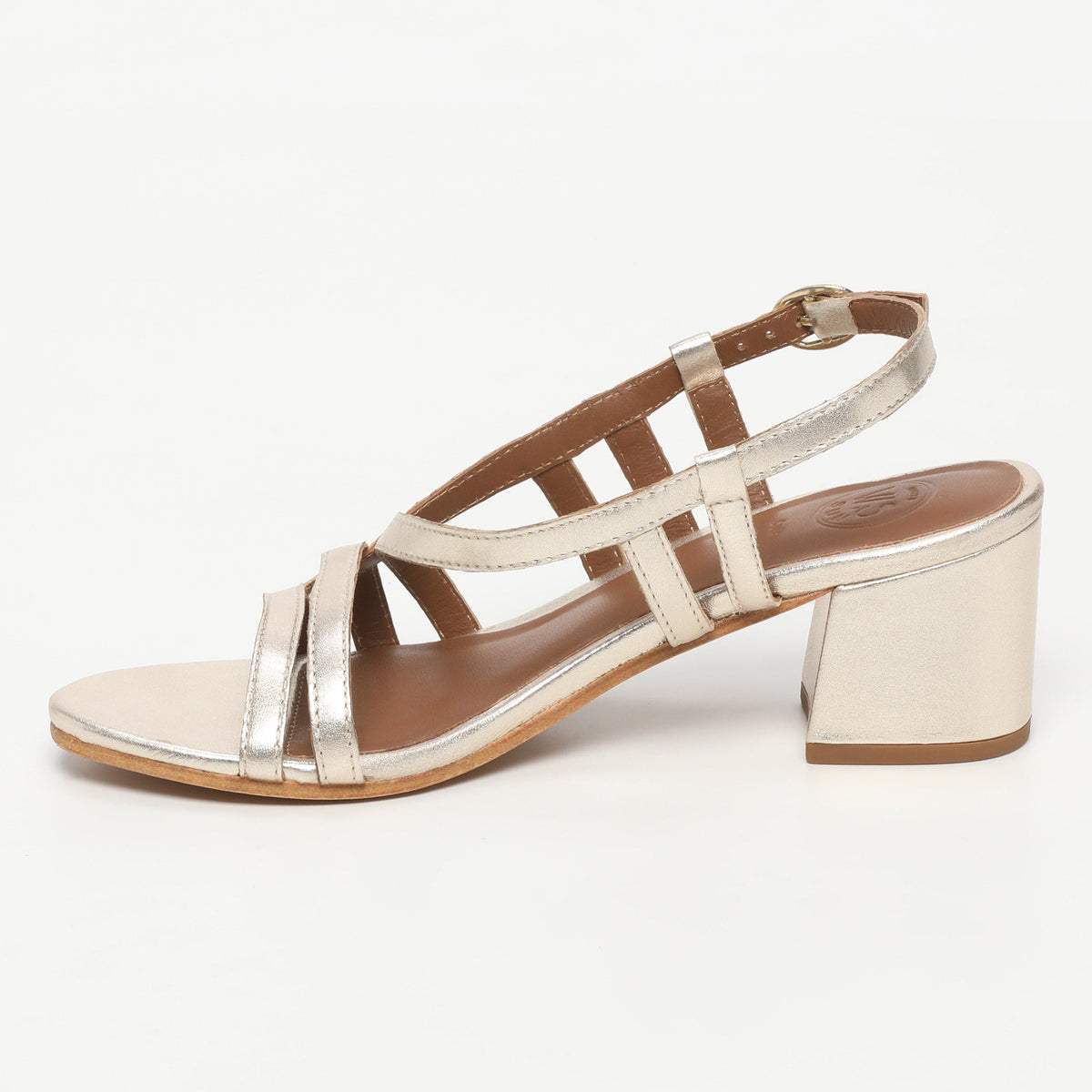 Sandalias de tacón Prunier - Gold Sheep Metallic Nappa - Dorado