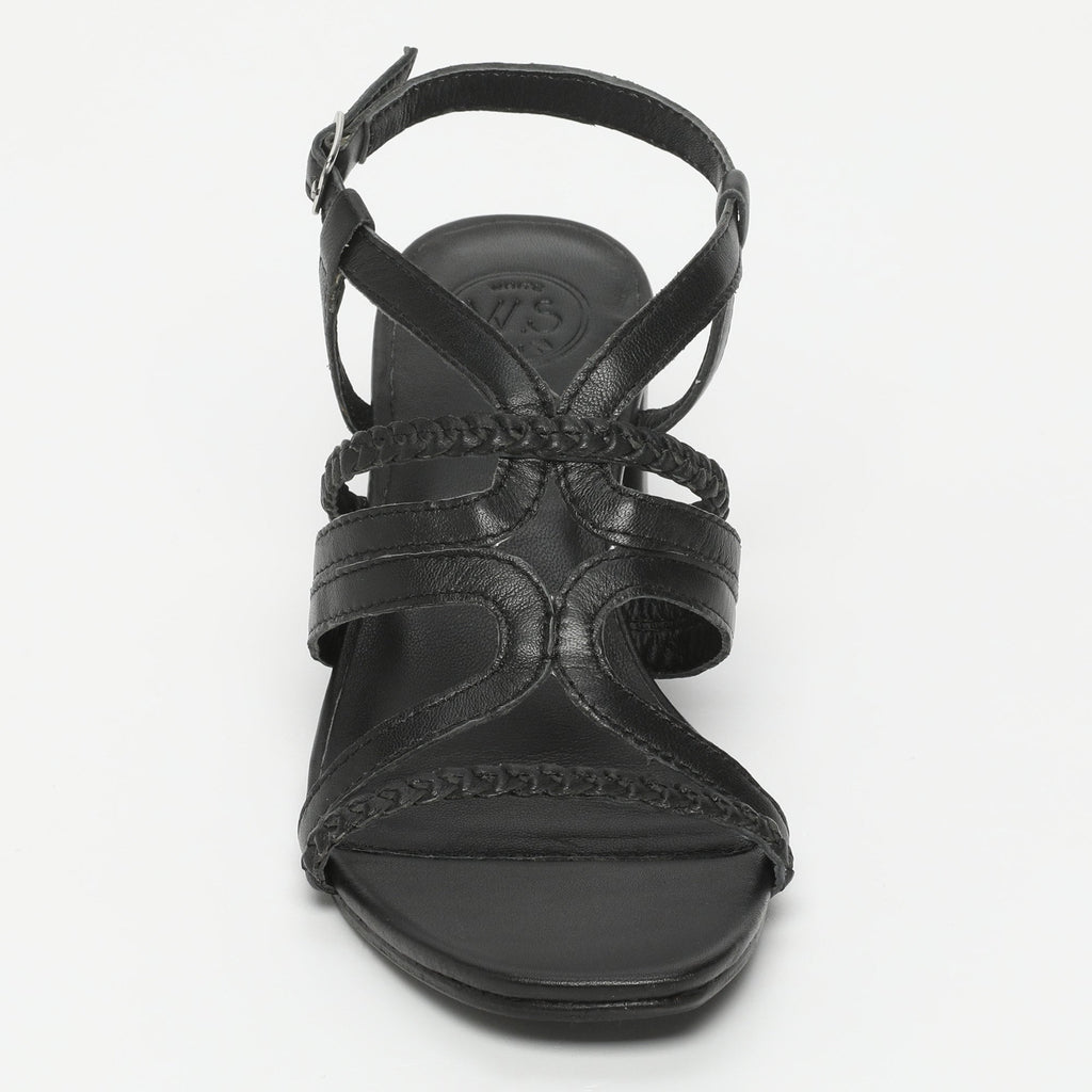 White Sun - Sandalias de tacón Fuyu - Piel de cabra negra - Negro