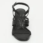 White Sun - Sandalias de tacón Fuyu - Piel de cabra negra - Negro
