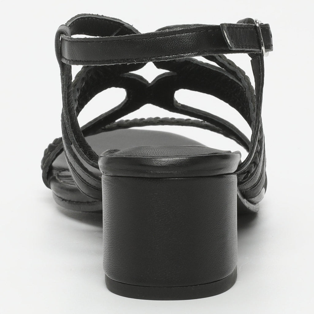 White Sun - Sandalias de tacón Fuyu - Piel de cabra negra - Negro