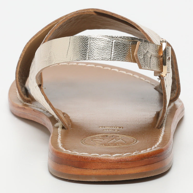 White Sun - Sandales Macapa - Light Gold Croco Print Goat - Light Gold Croco