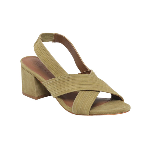 White Sun - Sandales Talon Isia - Olive Goat Suede - Olive