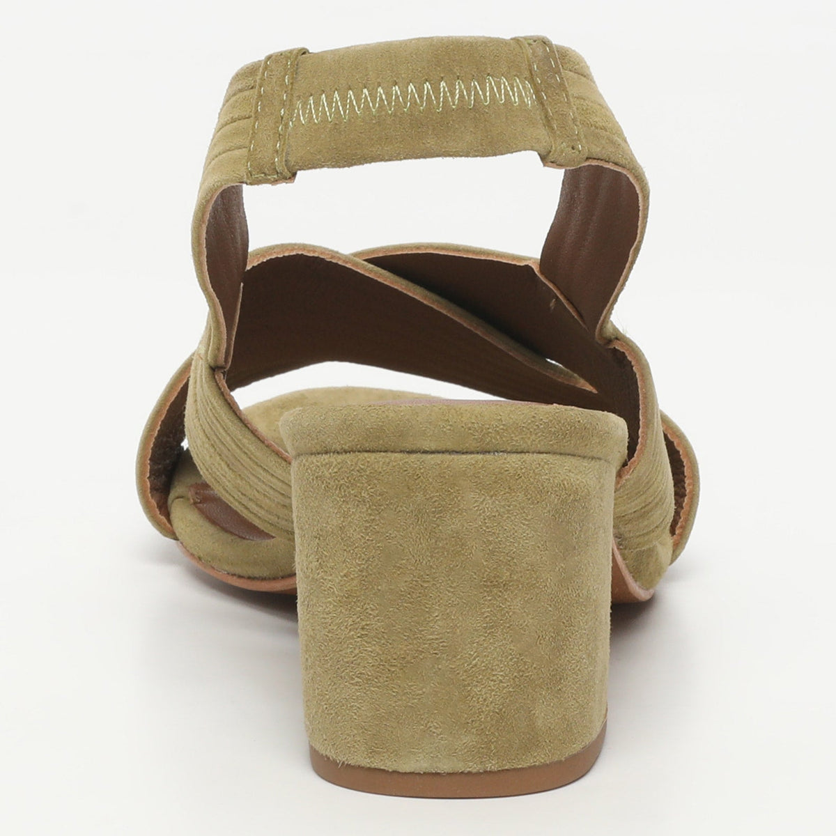 Sandalias de tacón Isia - Olive Goat Suede - Oliva