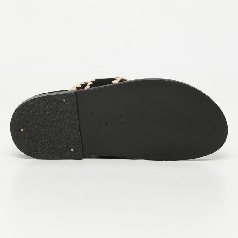 White Sun - Mules Caelum - Ante de cabra negro - Negro+Beige