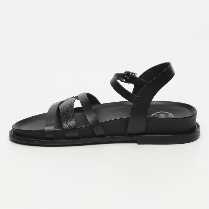 Lunara Sandals - Black Croco