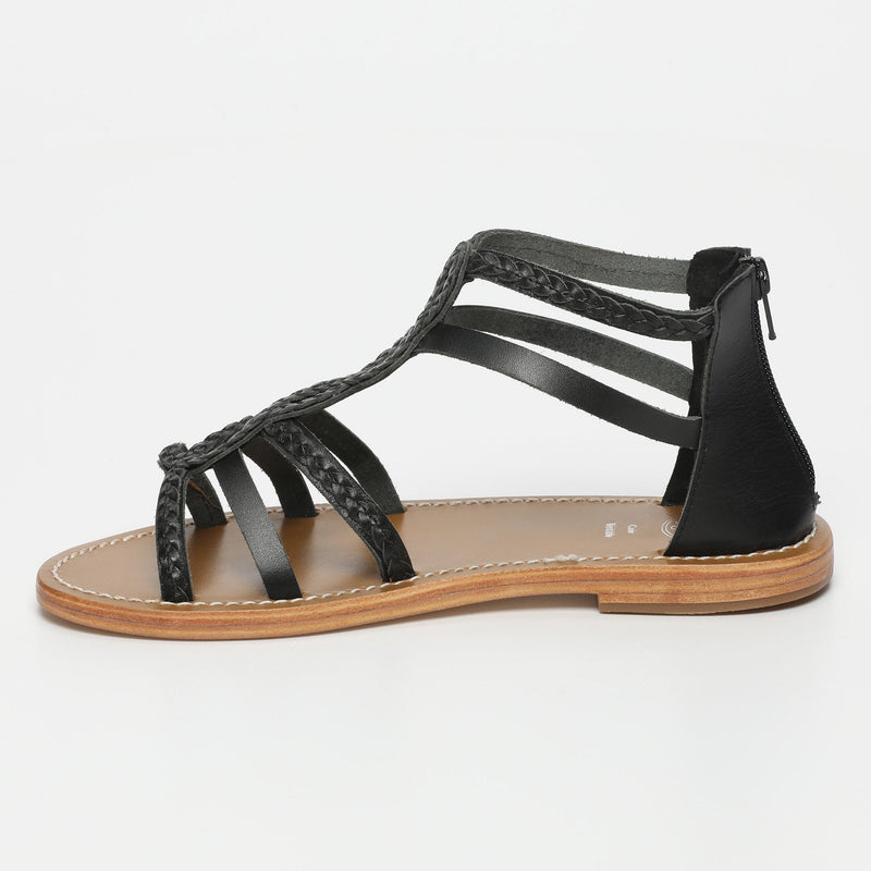 White Sun - Mirella Sandals - Black Buff - Black