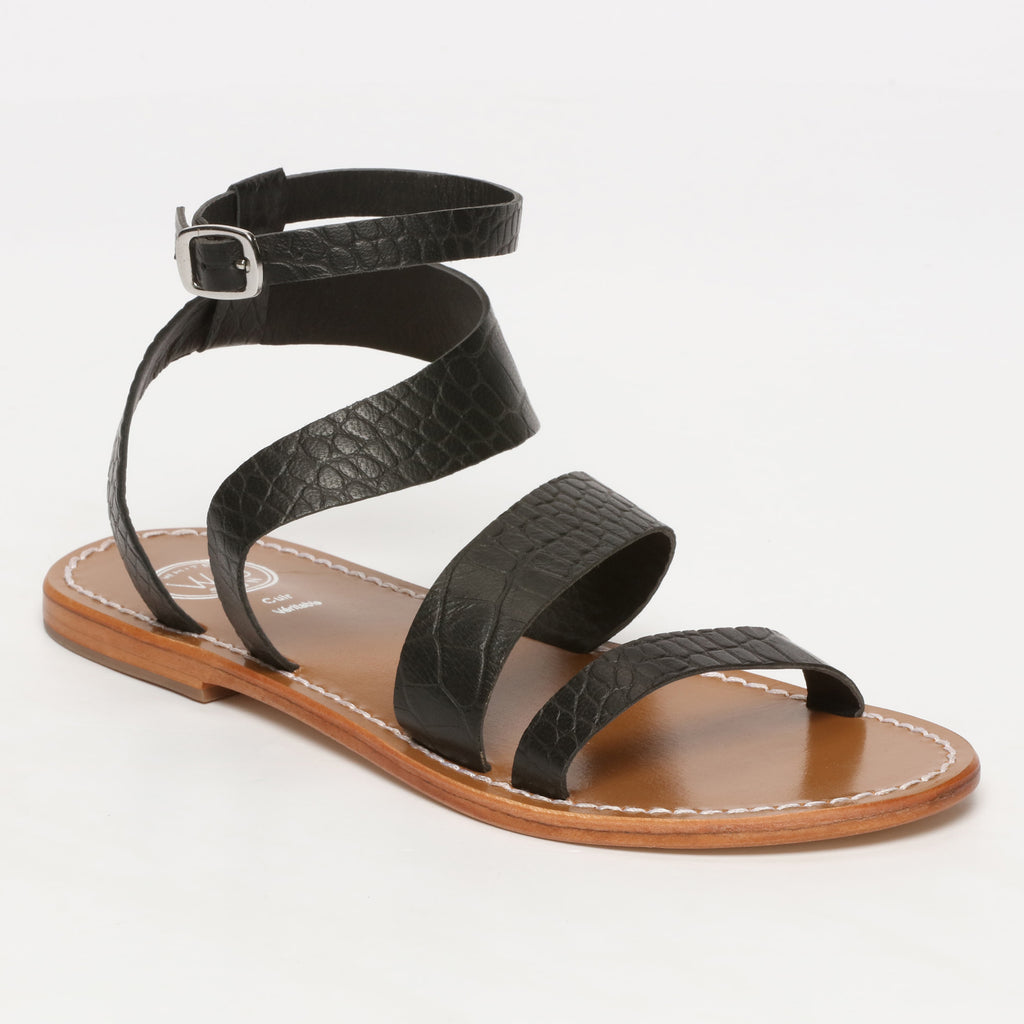 Sandalias Oasis - Black Croco
