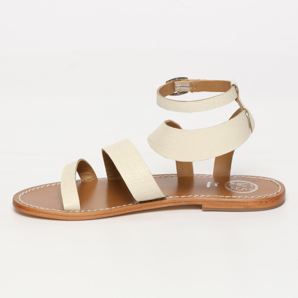 Sandalias Oasis - White Croco