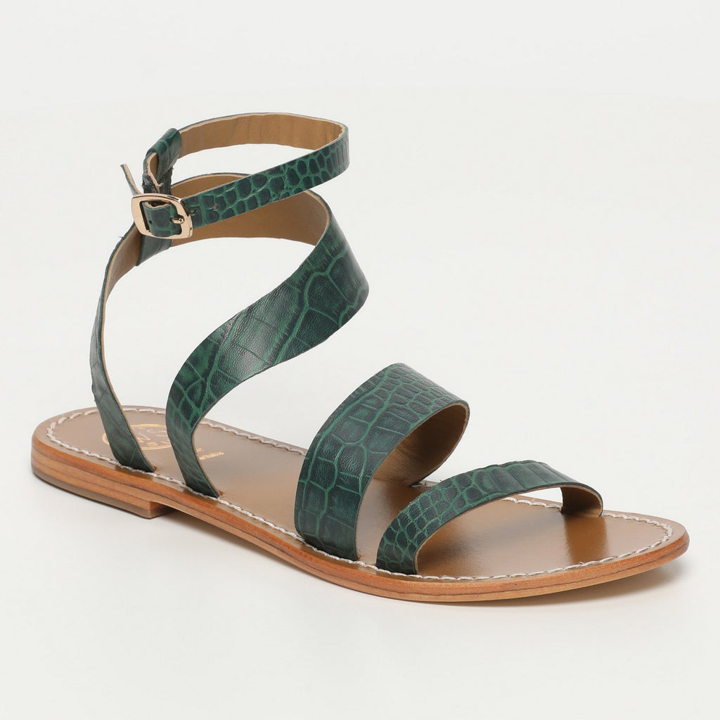 Sandalias Oasis - Green Croco
