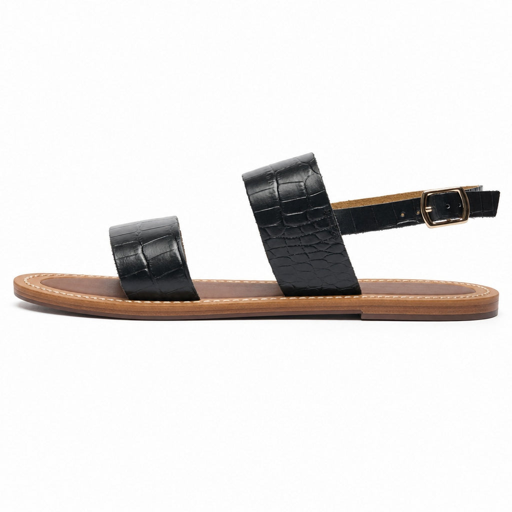 Giovanna Sandals - Black Croco