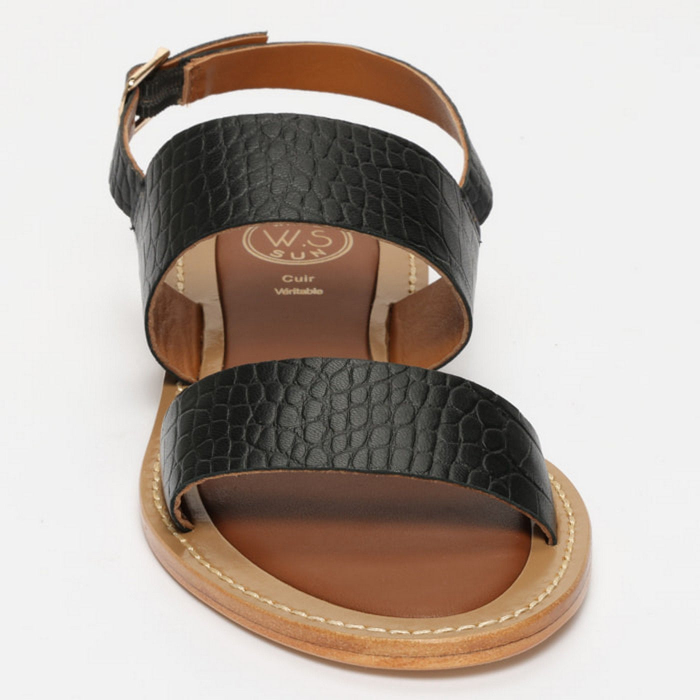 Giovanna Sandals - Black Croco