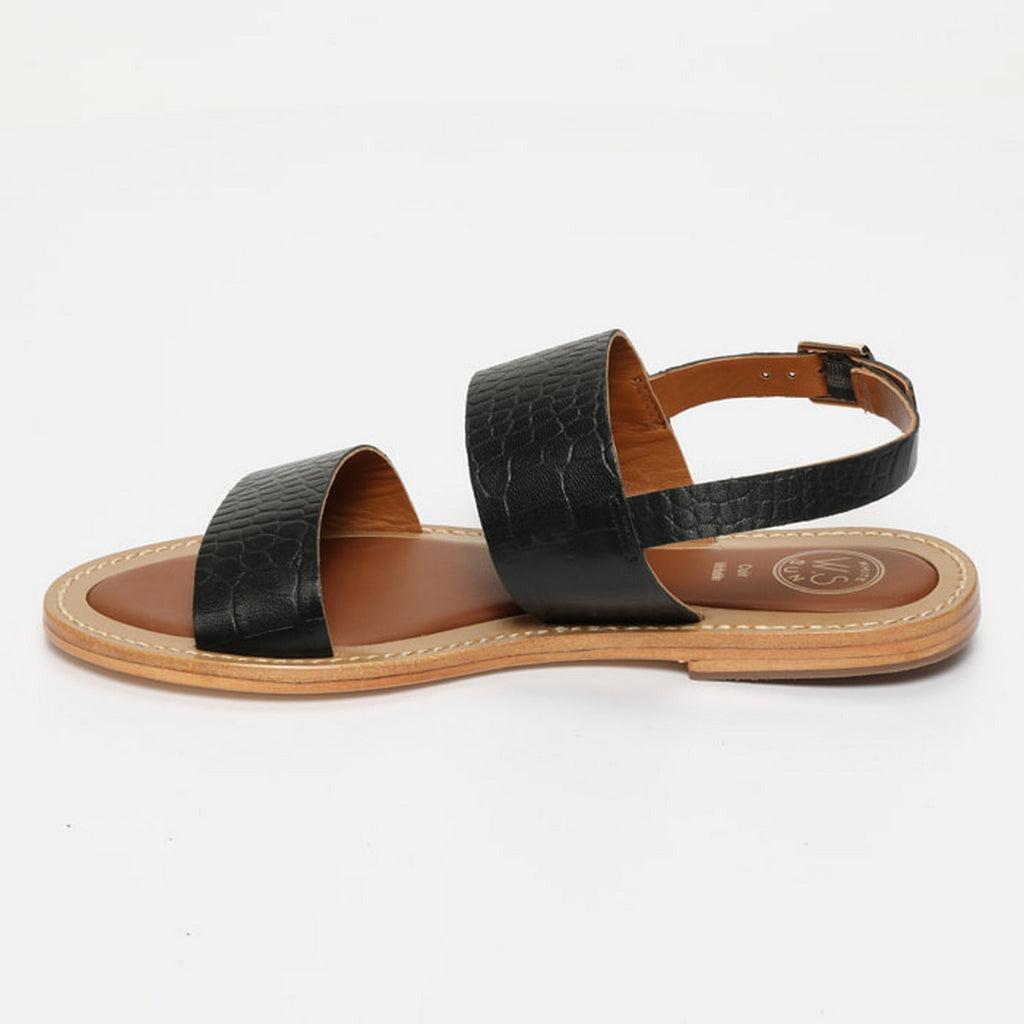 Giovanna Sandals - Black Croco
