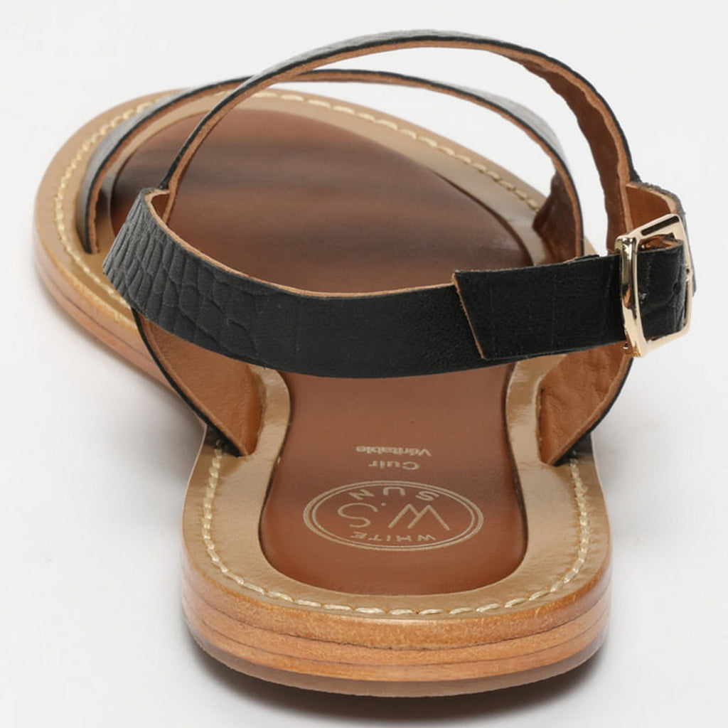 Giovanna Sandals - Black Croco