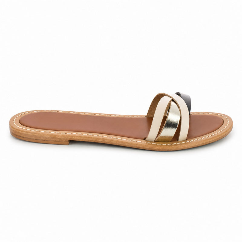 Sandales Vortena - Beige+Black+Gold