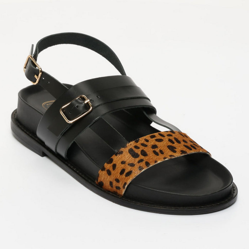 Sandalias Zeneta - Brown Leopard+Black
