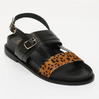 Sandalias Zeneta - Brown Leopard+Black