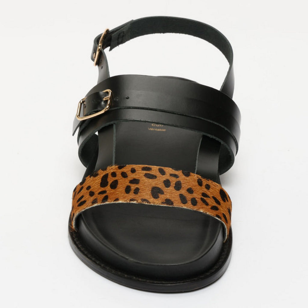 Sandalias Zeneta - Brown Leopard+Black