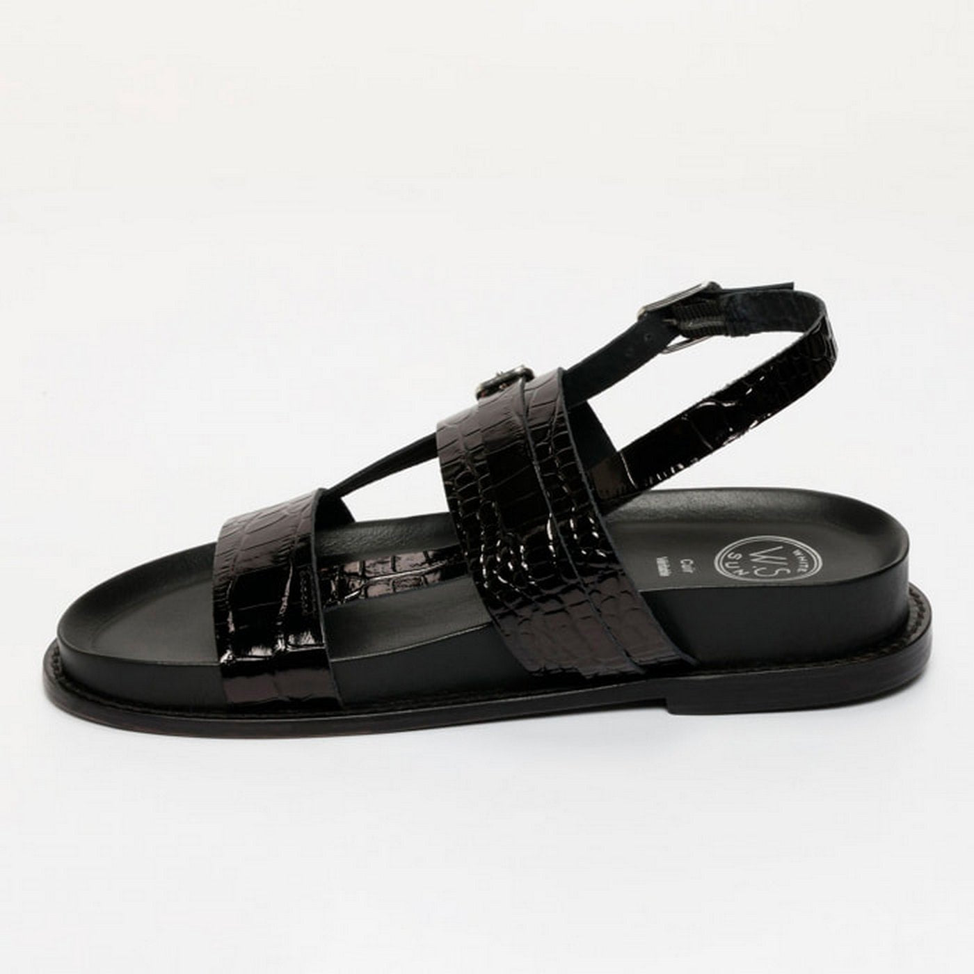 Sandalias Zeneta - Black Patent Croco