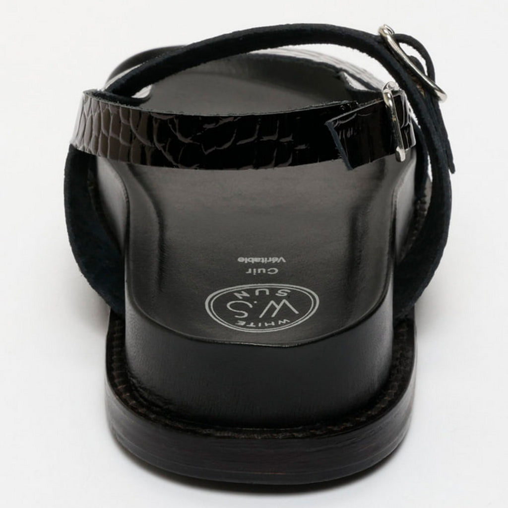Sandalias Zeneta - Black Patent Croco