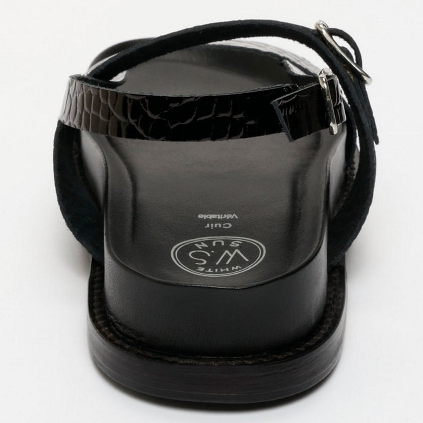 Sandalias Zeneta - Black Patent Croco