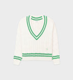 Jersey Src Cableknit - Cream/Clean Mint - Mujer