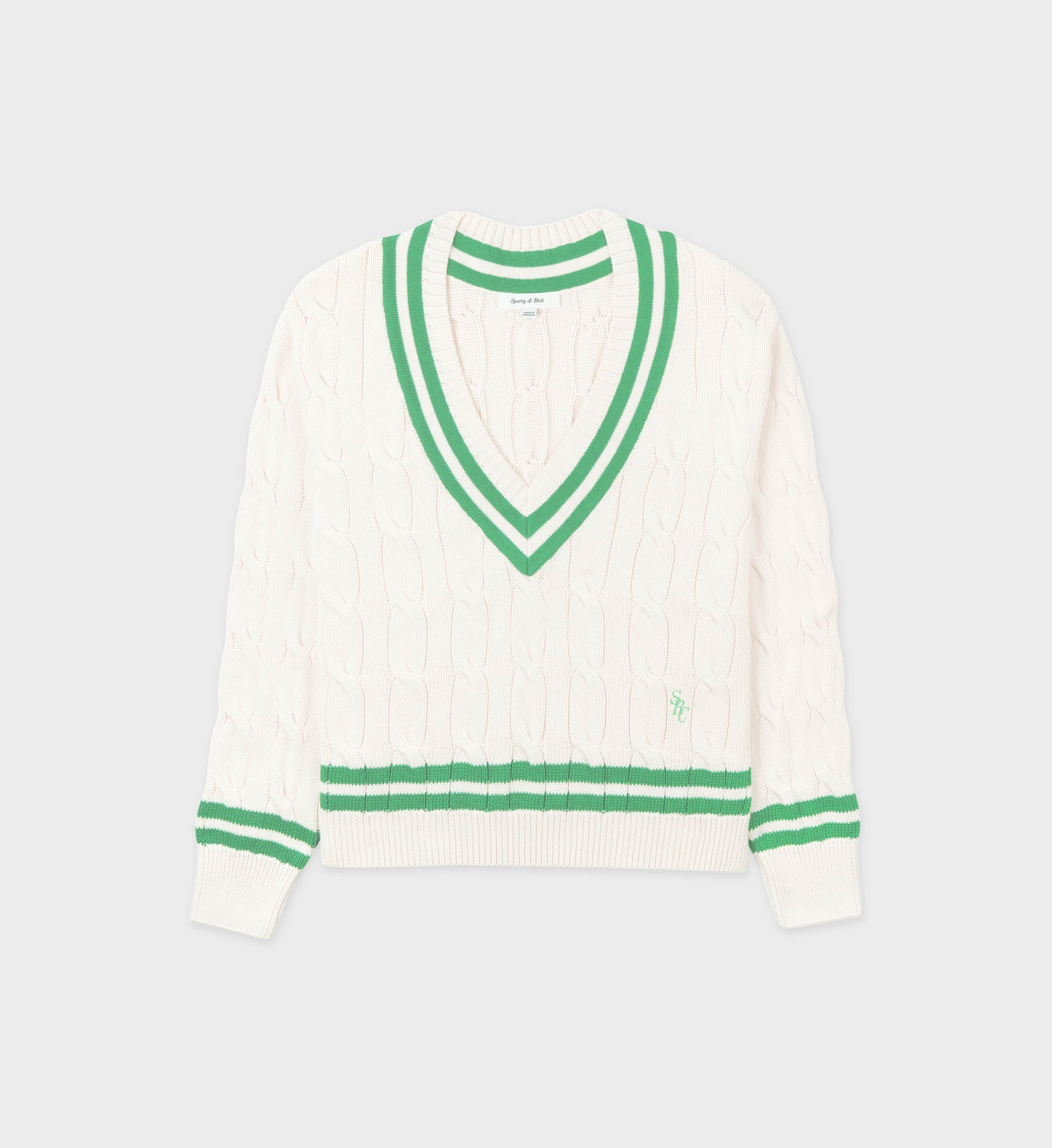 Jersey Src Cableknit - Cream/Clean Mint - Mujer