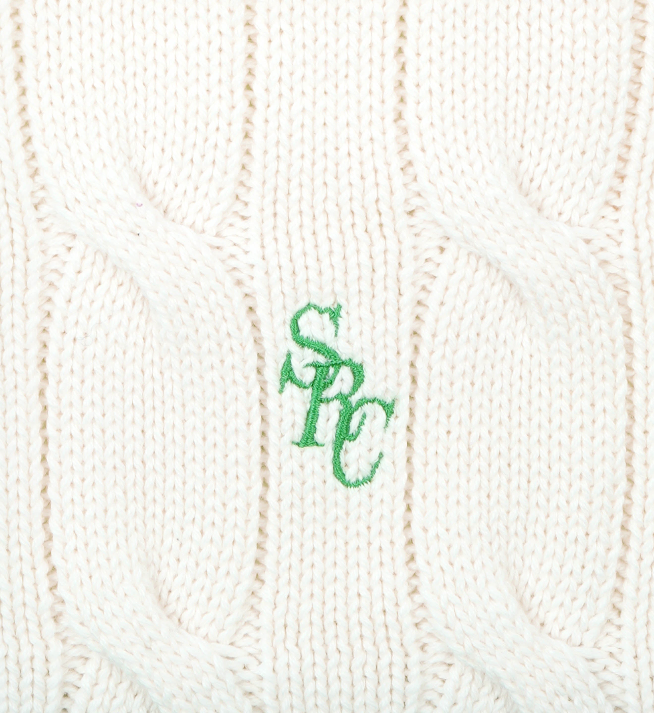 Jersey Src Cableknit - Cream/Clean Mint - Mujer