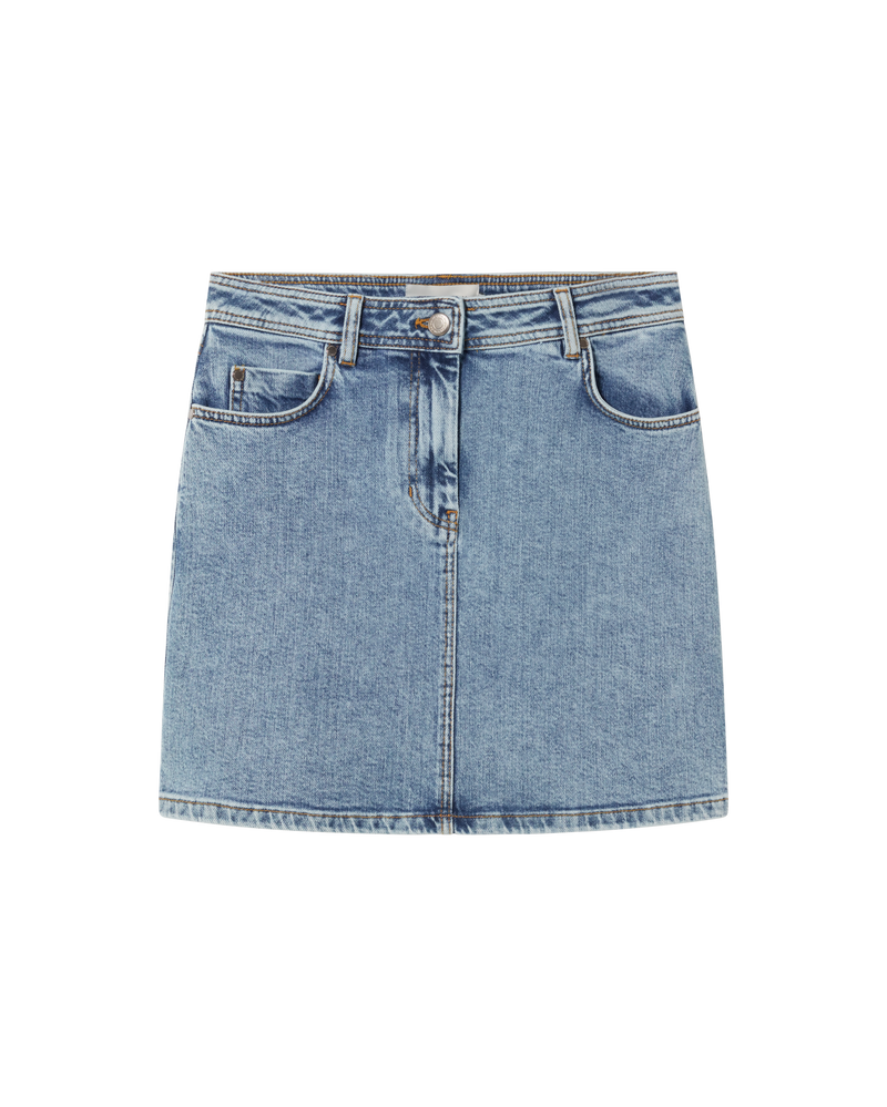 Falda Marsha light denim Marsha sostenible  - silueta