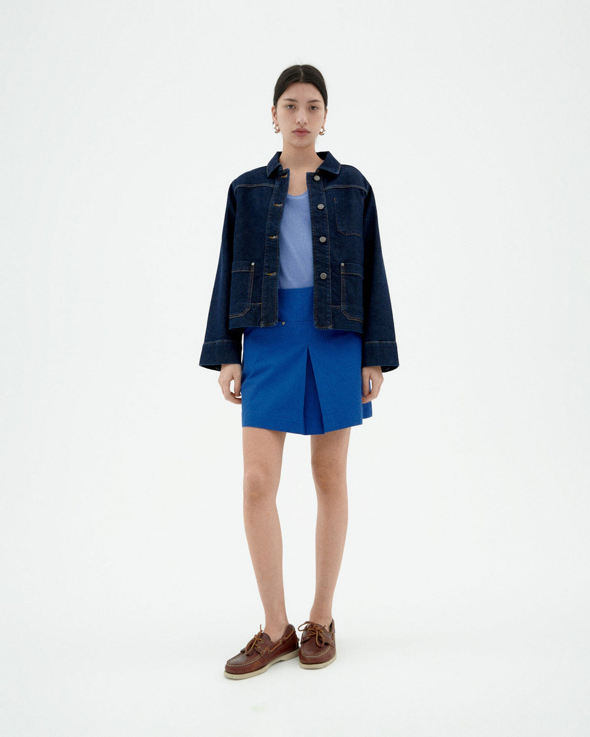 Minigonna a pieghe Mabel - Blu