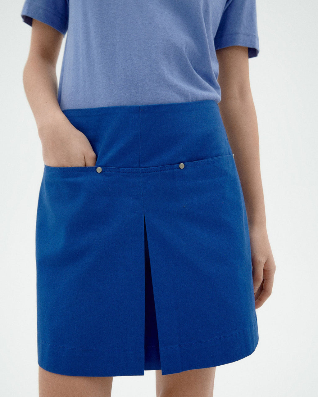 Minigonna a pieghe Mabel - Blu