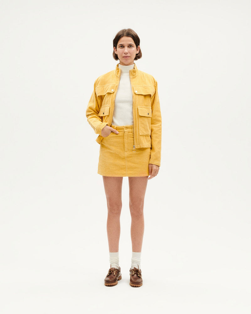 Jupe Courte En Velours Côtelé Jaune Kimmy