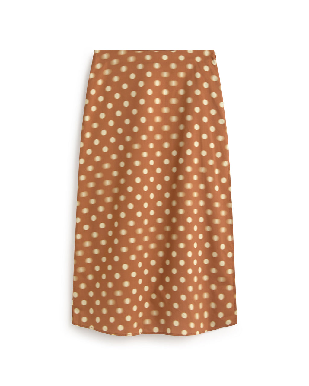 Falda midi lunares marrón Kora sostenible silueta - 1