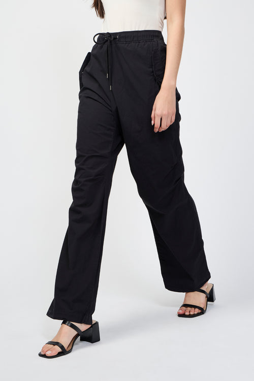 Suplima Poplin Wide Leg Pants - Black - Women