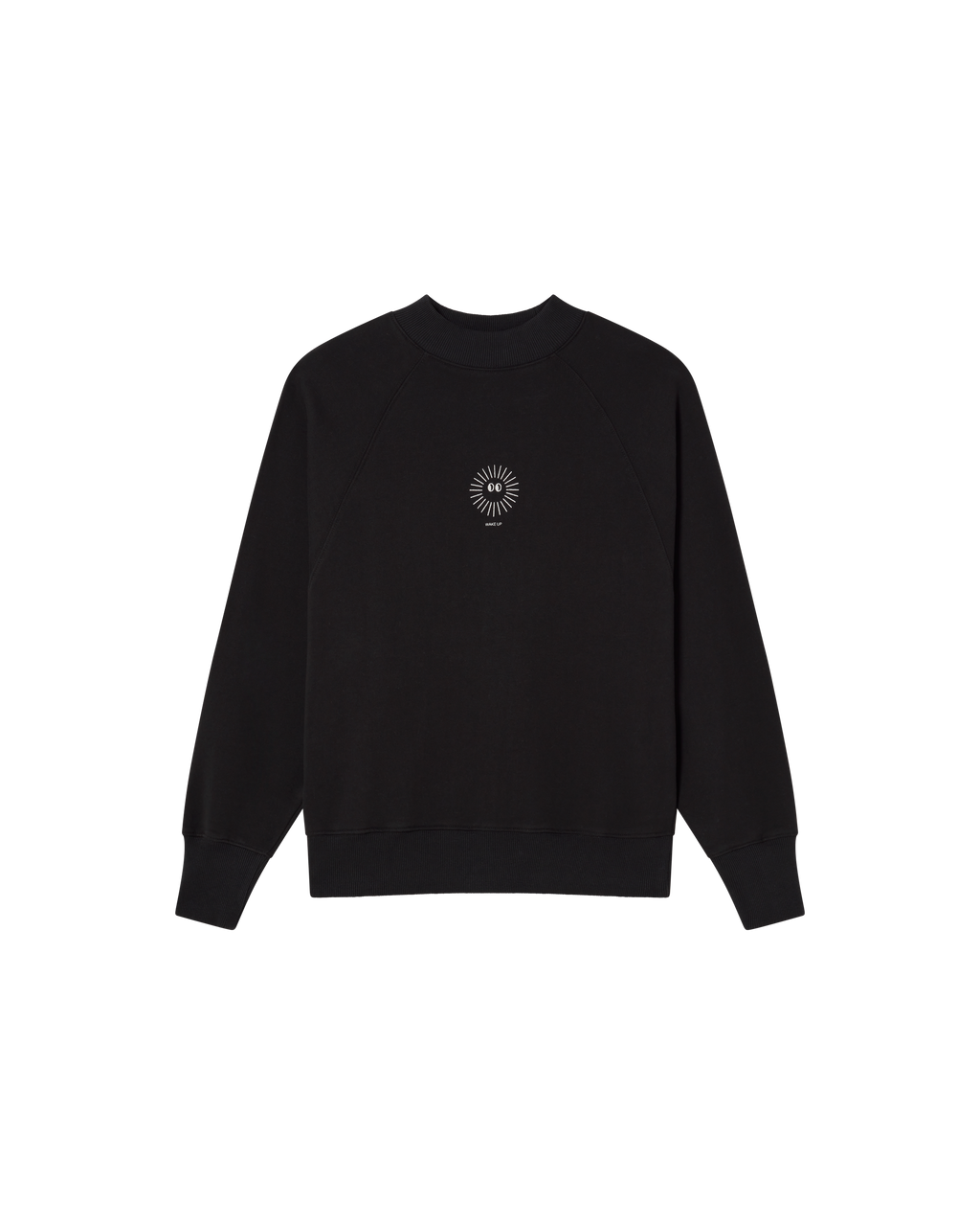 Sudadera negra New sol sostenible  - silueta